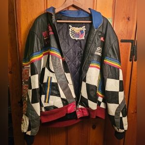 Vintage Winston Cup Jeff Hamiliton Leather Racing Jacket